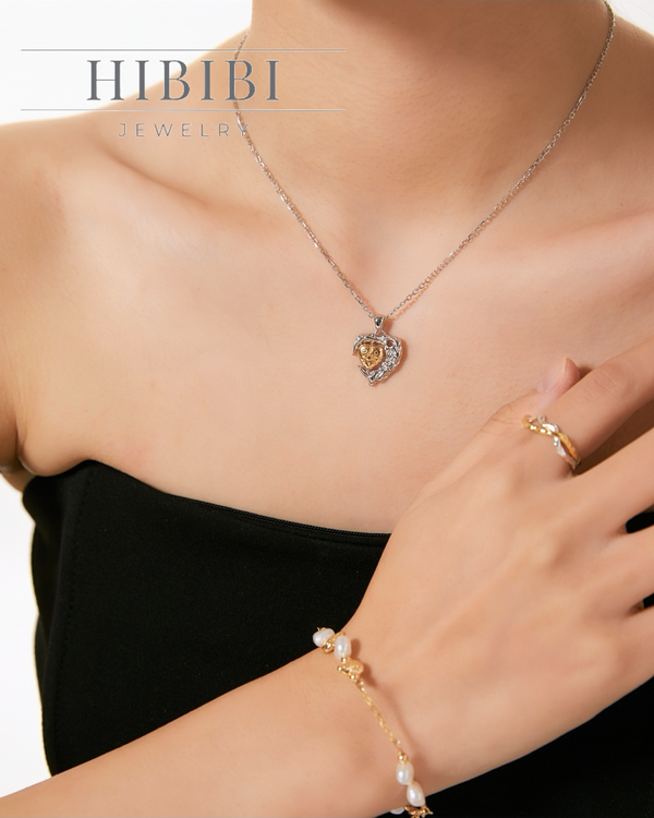 S925 銀 ホワイトゴールドカラーネックレス