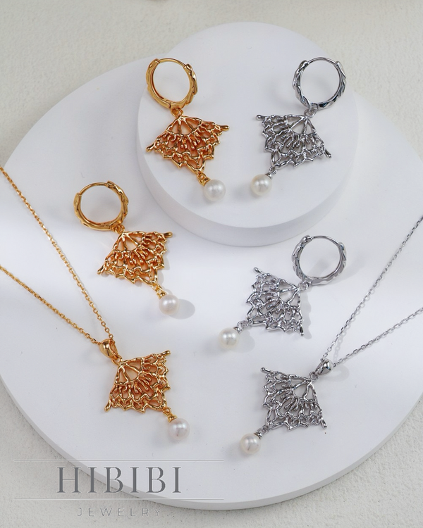 S925 銀ファッションスカートヘム真珠イヤリング